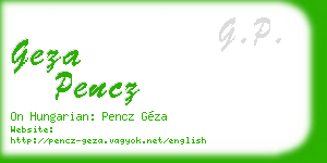 geza pencz business card